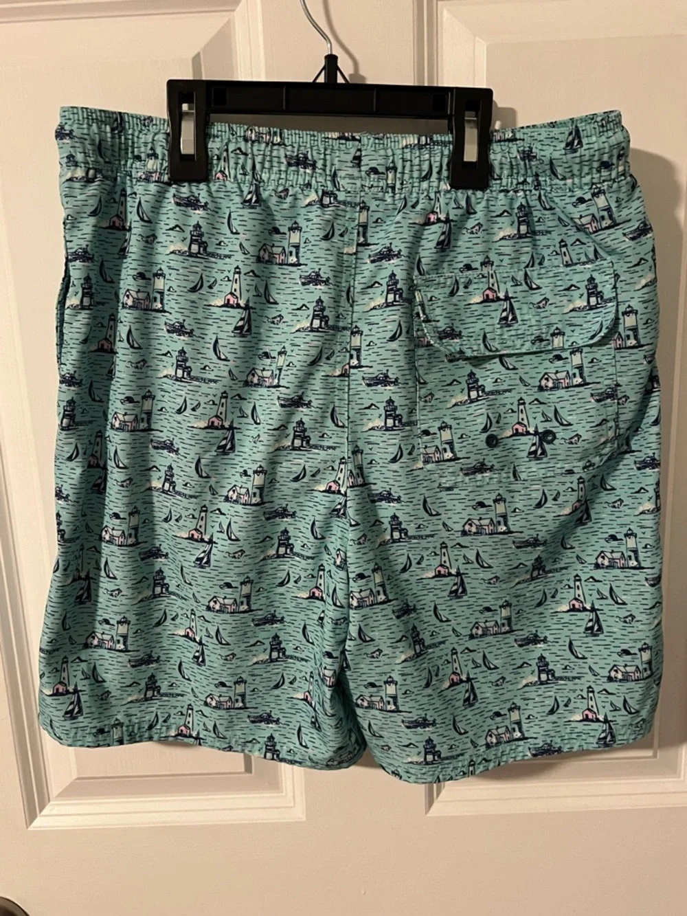 Vineyard Vines Chappy Mint Nautical Print Swim Shorts Size Large
